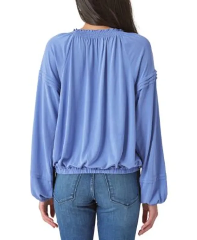 Clip Dot Trumpet Sleeve Top  Blouses for women, Long sleeve tops