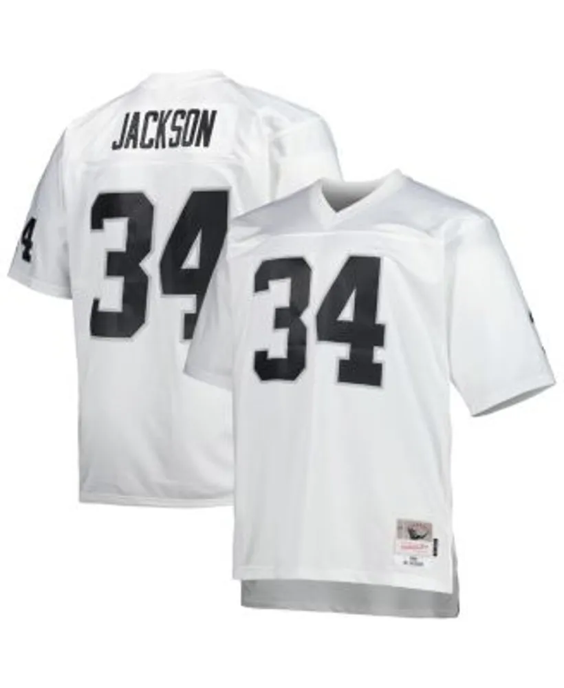 Men's Mitchell & Ness Bo Jackson Black/Silver Las Vegas Raiders Big & Tall  Split Legacy Retired Player Replica Jersey