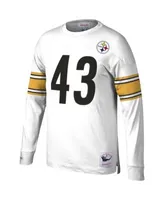 Mitchell & Ness Men's Troy Polamalu White Pittsburgh Steelers Retired  Player Name and Number Long Sleeve T-Shirt