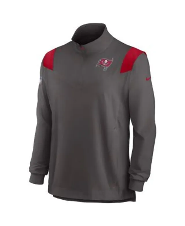 Tampa Bay Buccaneers Nike Sideline Player Quarter-Zip Hoodie - Pewter/Red