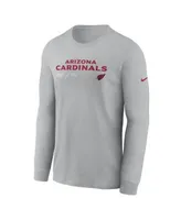 Nike Men's Dri-Fit Sideline Team (NFL Arizona Cardinals) Long-Sleeve T-Shirt in Grey, Size: Large | 00LX06G9C-0BI