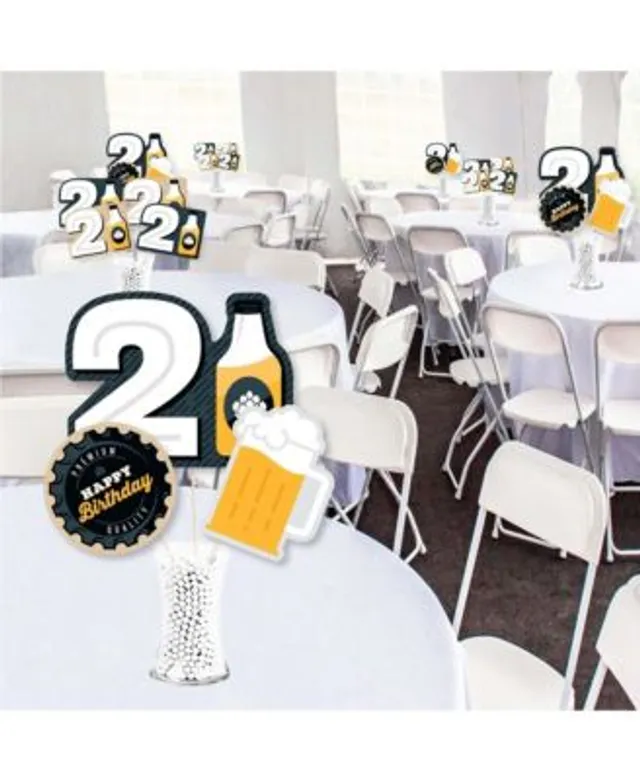 Big Dot of Happiness Cheers and Beers to 21 Years - Table Decorations - 21st  Birthday Party Fold and Flare Centerpieces - 10 Count 