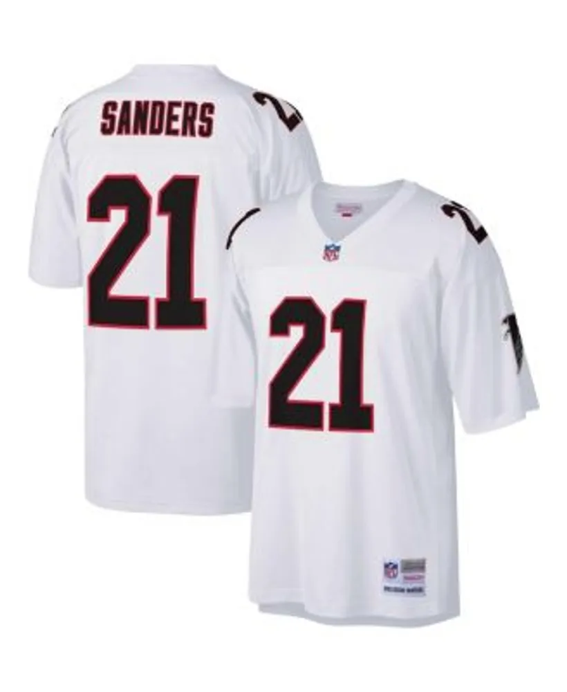 Men's Mitchell & Ness Deion Sanders Black/Red Atlanta Falcons 1989 Split  Legacy Replica Jersey 