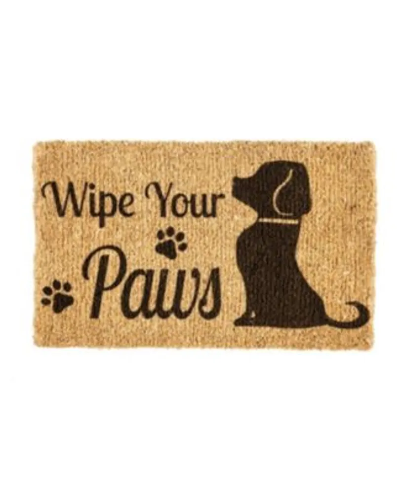 Evergreen Wipe Your Paws Dog Woven Indoor Outdoor Natural Coir Doormat 30 x  18