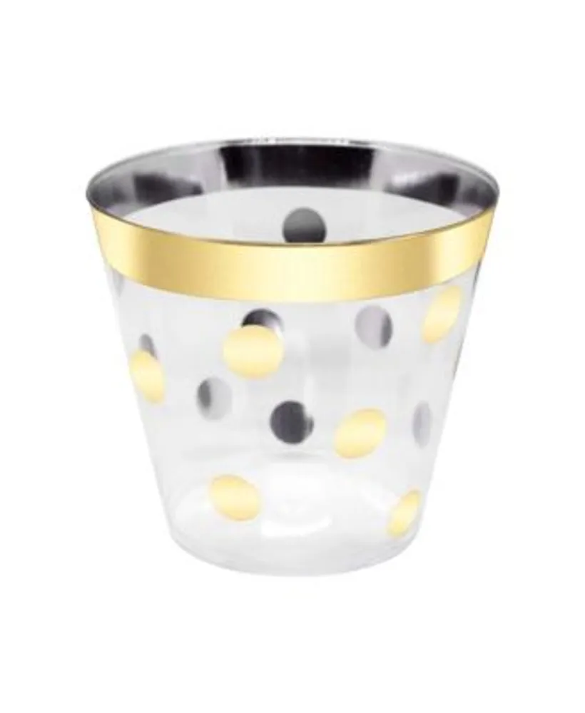 Smarty Had A Party 9 oz. Clear with Metallic Gold Rim Round Disposable Plastic Cups (240 Cups)