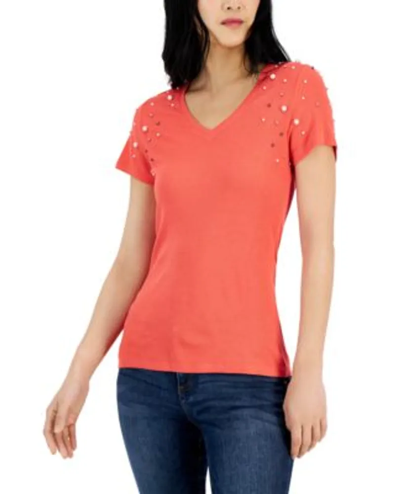 macy's red shirt womens