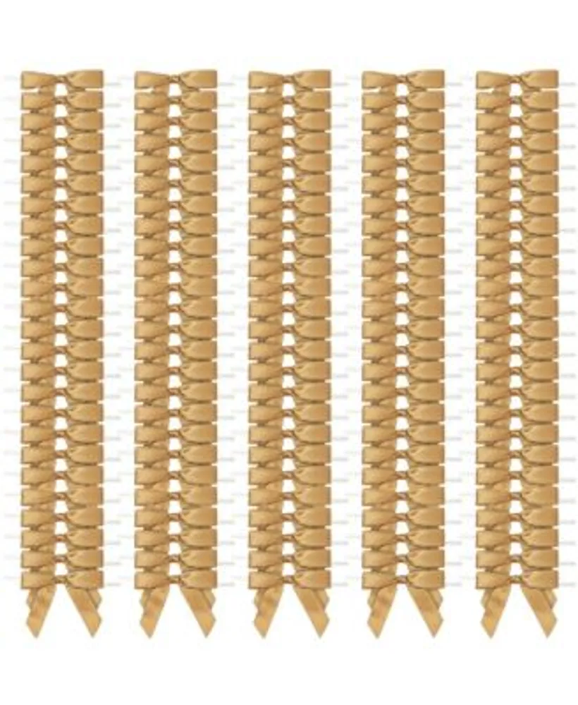 Juvale Twist Tie Bows, Gold Ribbon for Gift Wrapping and Crafts (2.5 x 3  In, 100 Pack)