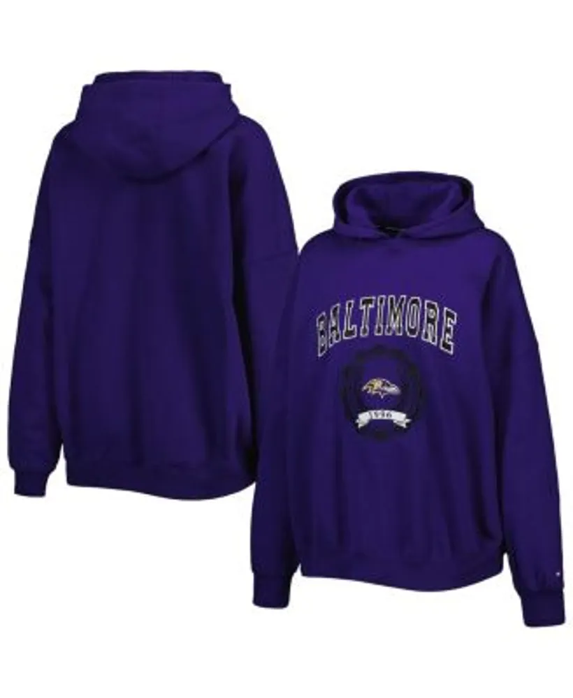 Tommy Hilfiger Women's Purple Baltimore Ravens Becca Drop Shoulder Pullover  Hoodie