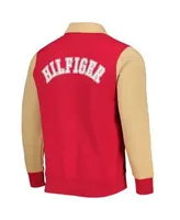 Men's Tommy Hilfiger Scarlet/Gold San Francisco 49ers Raglan Half-Zip  Pullover Top