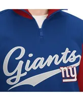 Men's Royal New York Giants Big & Tall Quarter-Zip Top