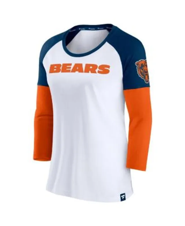 Women's Fanatics Branded Navy/White Chicago Bears Ombre Long Sleeve T-Shirt