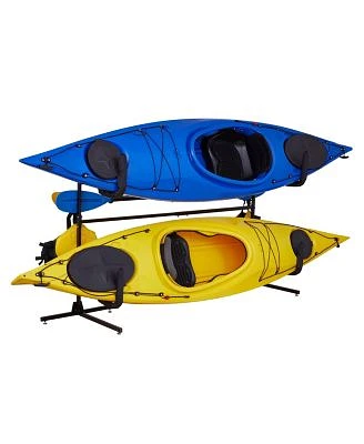 Two Kayak Storage Rack, Freestanding Heavy Duty Stand for Kayak