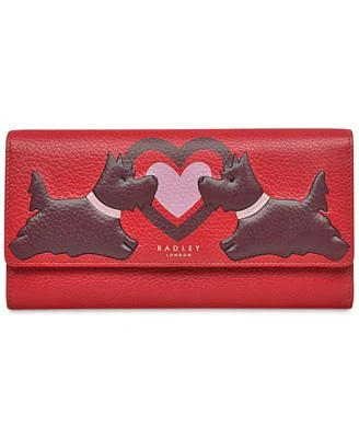 Heart and Scottie Dog Large Leather Wallet 