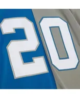 Men's Mitchell & Ness Barry Sanders White Detroit Lions Retired Player Name  & Number Mesh Top