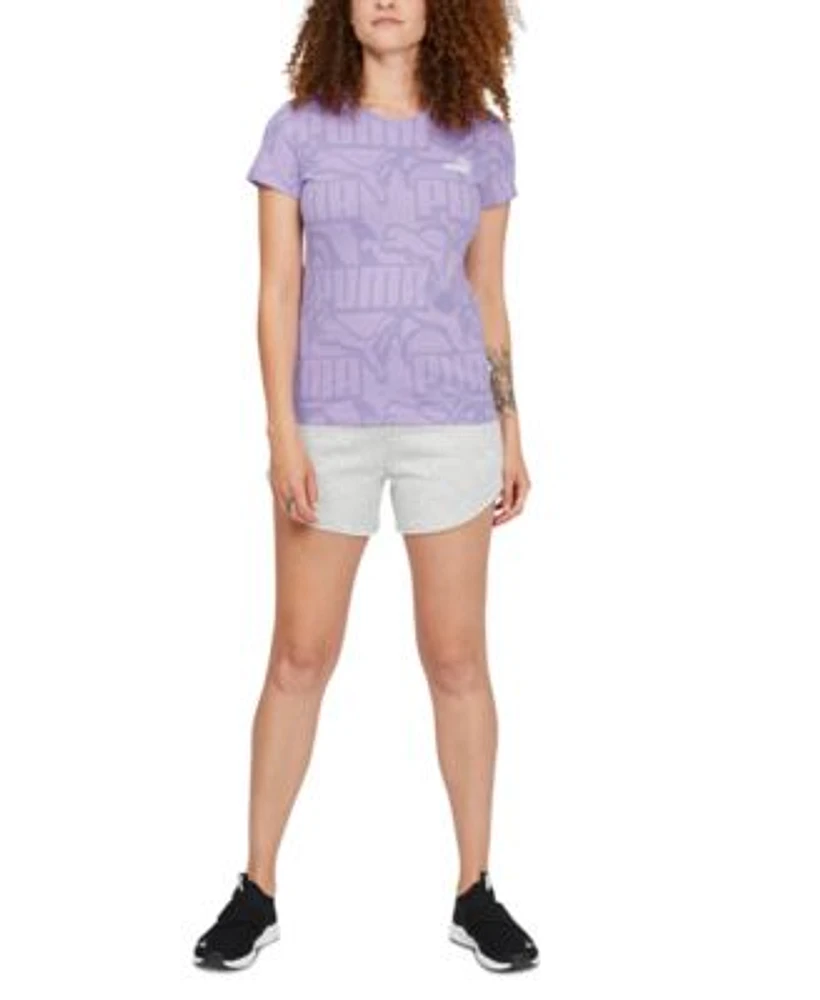 Women's Cotton Abstract Logo-Print Crewneck T-Shirt
