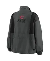 Chicago Cubs WEAR by Erin Andrews Women's Packable Half-Zip Jacket -  Charcoal