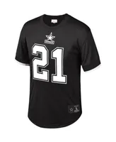 Men's Mitchell & Ness Deion Sanders White Dallas Cowboys Retired Player  Name & Number Mesh Top