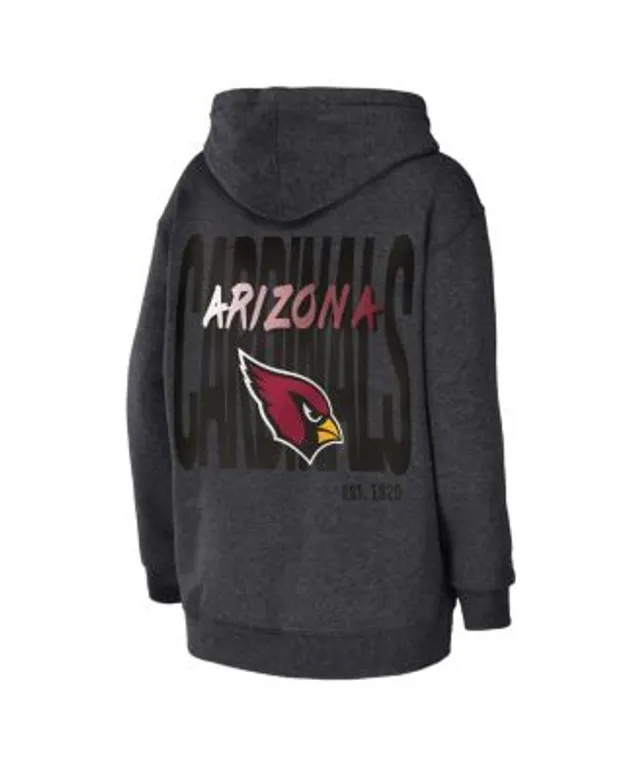 Arizona Cardinals Majestic Threads Women's Leopard Cropped Pullover Hoodie  - Black