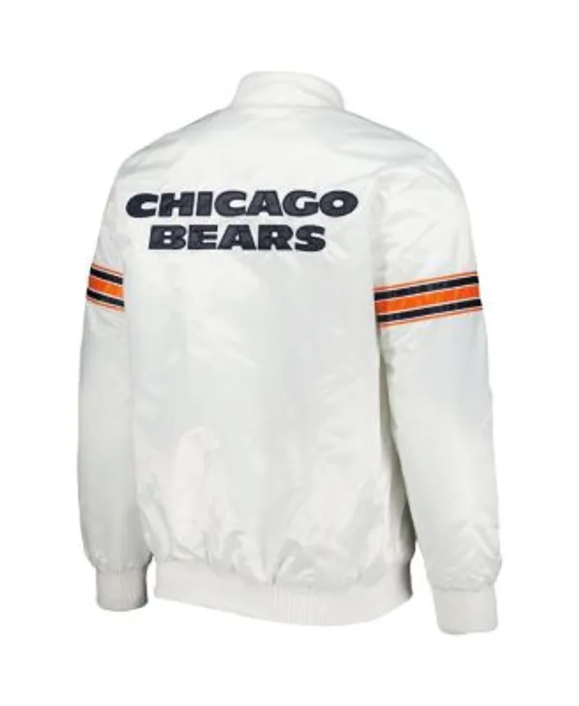 Men's The Wild Collective Black Chicago Bears Metallic Bomber Full-Snap Jacket Size: Medium