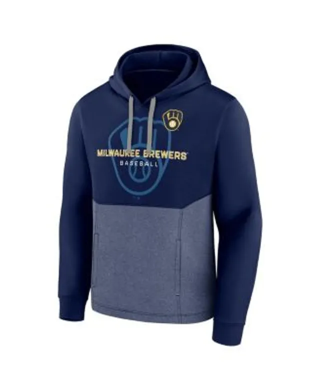 Youth Stitches Navy Milwaukee Brewers Pullover Fleece Hoodie 