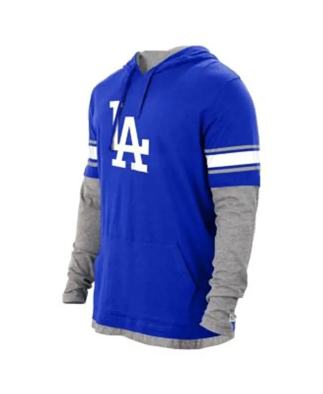 Mitchell & Ness Men's Royal Los Angeles Dodgers Cooperstown Collection  Washed Fleece Pullover Short Sleeve Hoodie