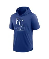 Men's Nike Royal Kansas City Royals Logo Lockup Performance Short-sleeved Pullover Hoodie