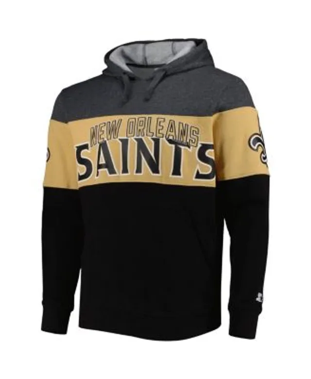 Fanatics Branded New Orleans Saints White/Black Linear Logo Pullover Hoodie