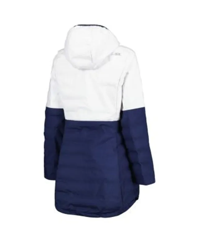 Women's MSX by Michael Strahan White/Navy Dallas Cowboys Willow Quilted  Hoodie Full-Zip Jacket