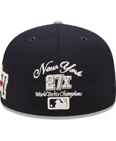 New Era Men's Navy, Gray New York Yankees 2009 World Series Champions  Letterman 59FIFTY Fitted Hat