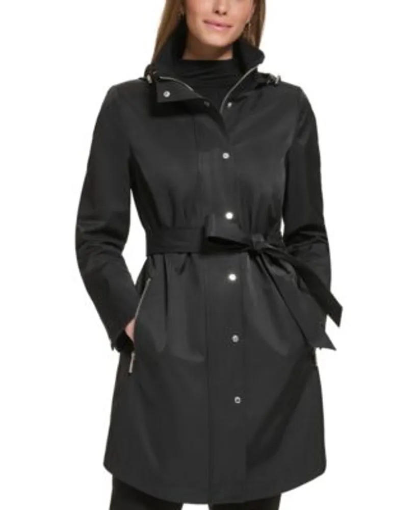 Kaliber menu vee Calvin Klein Women's Petite Zip-Front Hooded Belted Raincoat | Dulles Town  Center