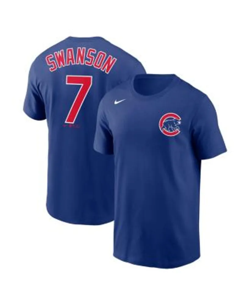 Nike Men's Dansby Swanson Royal Chicago Cubs Name and Number T