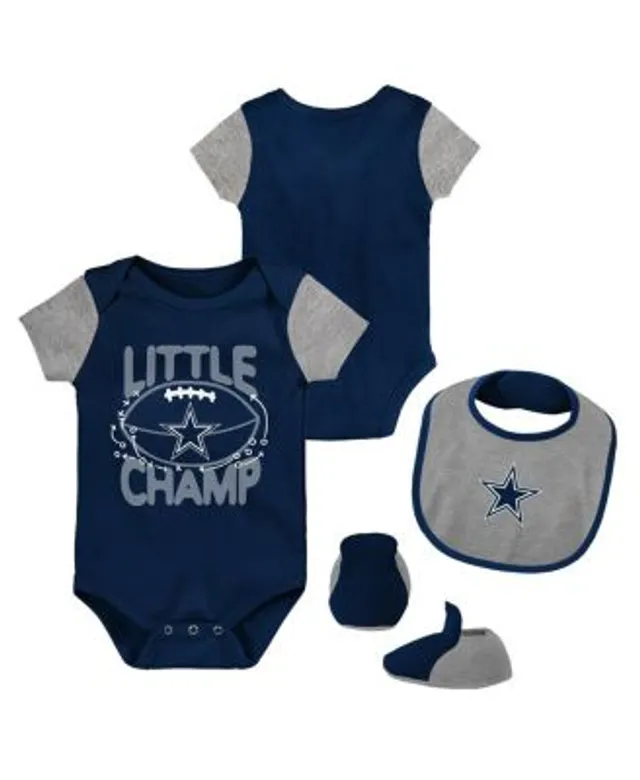 Outerstuff Newborn & Infant Orange/Navy Denver Broncos Little Champ Three-Piece Bodysuit Bib & Booties Set