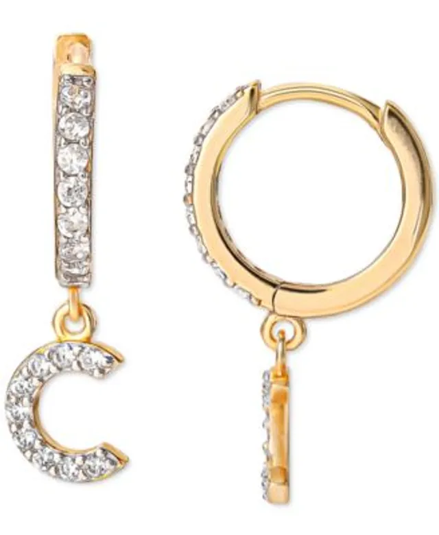 Giani Bernini Cubic Zirconia Initial Dangle Hoop Earrings in 18k  Gold-Plated Sterling Silver, Created for Macy's - E - Yahoo Shopping