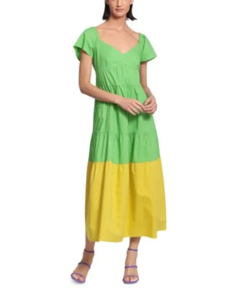 Donna Morgan ドナモーガン Dress Maxi Size MultiColor レディース Colorblocked Tiered 
