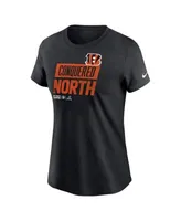 Women's Fanatics Branded Black Cincinnati Bengals 2022 AFC North Division Champions Divide & Conquer Long Sleeve V-Neck T-Shirt