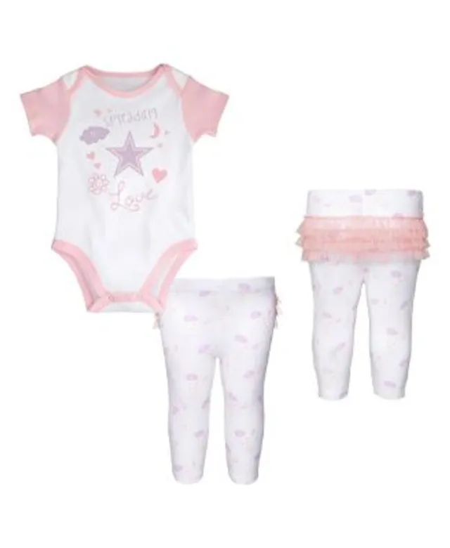 Outerstuff Newborn & Infant White/Pink Los Angeles Dodgers Spreading Love Bodysuit & Tutu with Leggings Set