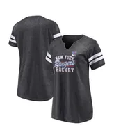 Fanatics Branded Heather Royal New York Mets Quick Out Tri-Blend Raglan Notch Neck T-Shirt