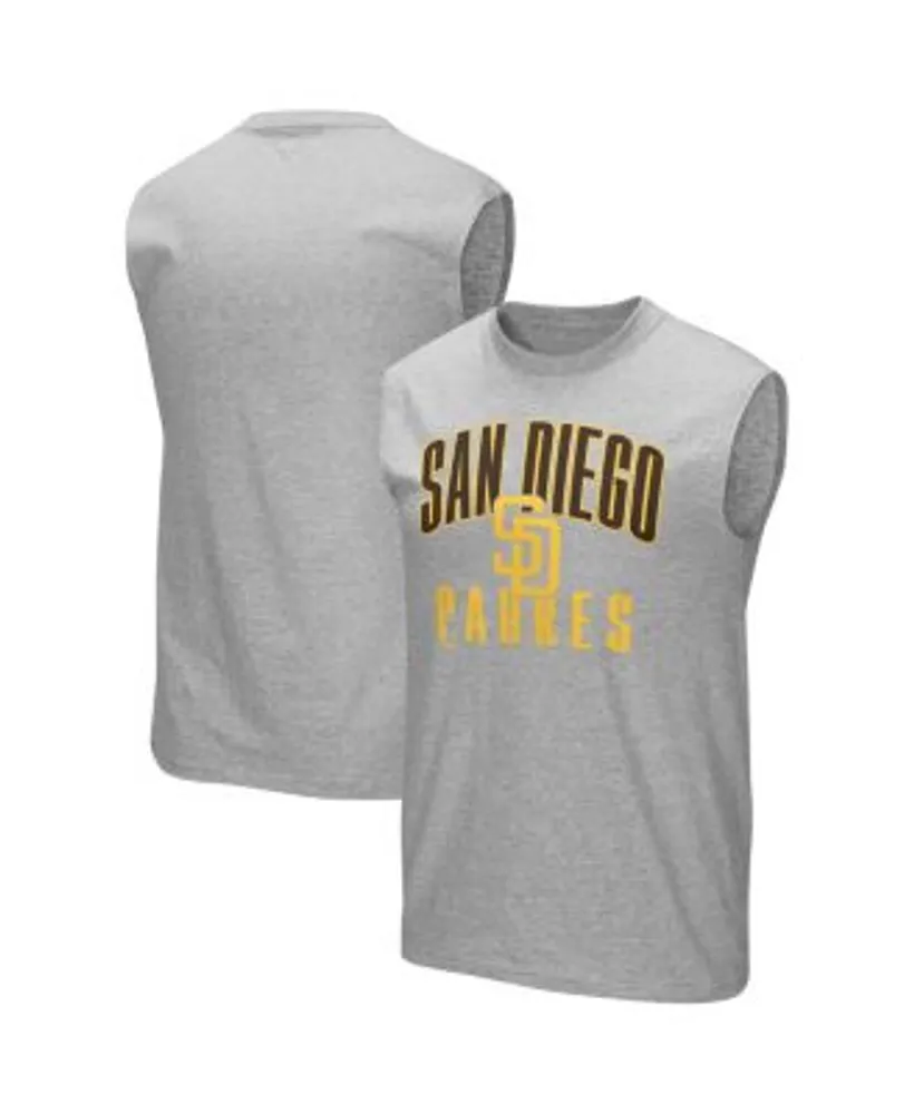 Women's Fanatics Branded Heathered Gray/White San Diego Padres Official  Wordmark 3/4 Sleeve V-Neck