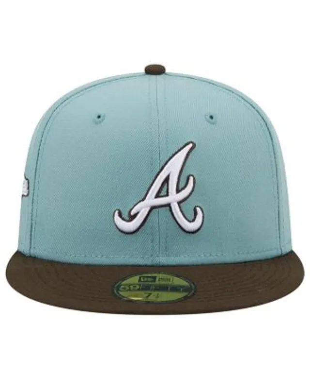 New Era Men's Light Blue and Brown Atlanta Braves Beach Kiss 59FIFTY Fitted  Hat