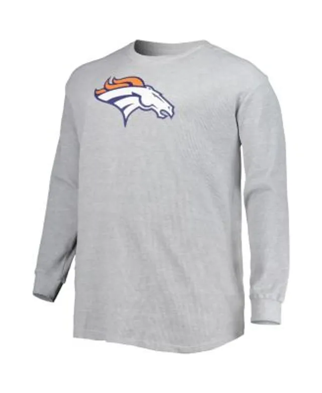 Profile Men's Oatmeal/Heathered Charcoal Denver Broncos Big & Tall Raglan T-Shirt