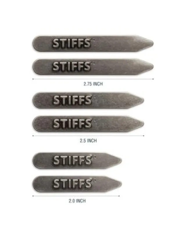 2.0-inch and 2.5-inch Power Stays Magnetic Collar Stays by Würkin Stiffs |  1 Pair of Each Size | Includes (2) 2.0” Power Stays and (2) 2.5” Power