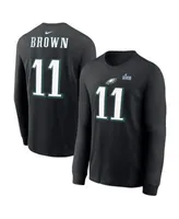 A.J. Brown Philadelphia Eagles Men's Black Name & Number Logo T