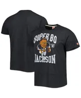 Bo Jackson Los Angeles Raiders Homage Gridiron Classics Caricature  Tri-Blend T-Shirt - Heather Black