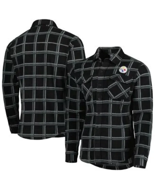 Men's Antigua White/Black Pittsburgh Steelers Keen Long Sleeve