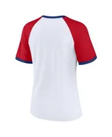 Nike Women's Chicago Cubs Red White Raglan  