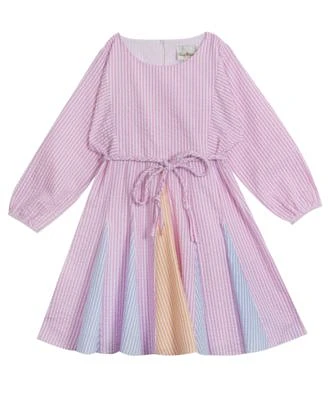 Big Girls Yarn Dye Stripe Dolman Sleeve Dress 