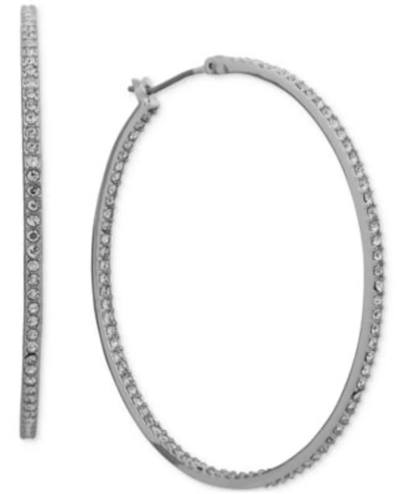 1.5 Pave Hoop Earrings | Sterling Silver | Womens Jewelry, Large Hoop Earrings White Gold