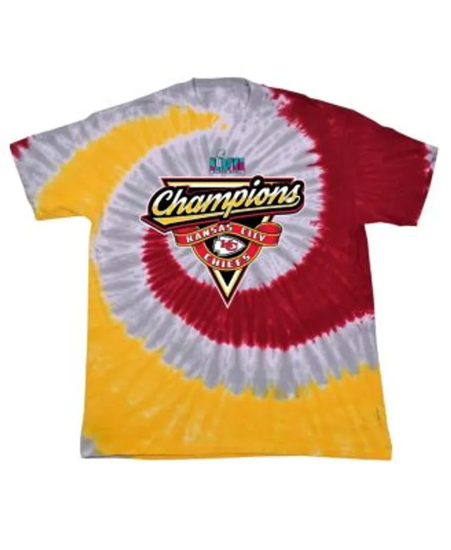 Men's Red Kansas City Chiefs Super Bowl LVII Champions Shield Tie-Dye T- Shirt