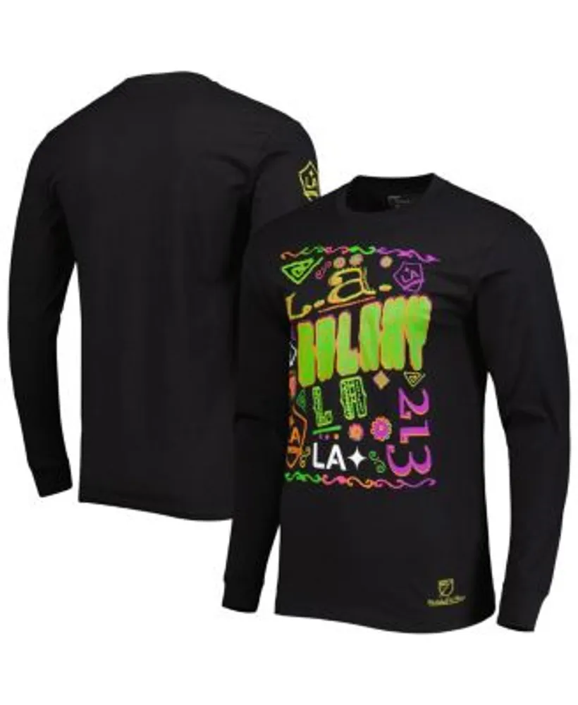 Mitchell & Ness LA Galaxy Black Papel Picado Long Sleeve T-Shirt