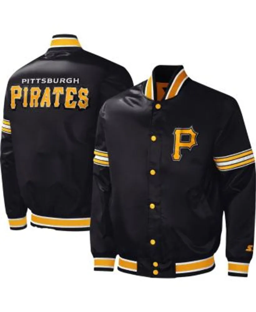 Pittsburgh Pirates Midfield Black Varsity Satin Jacket